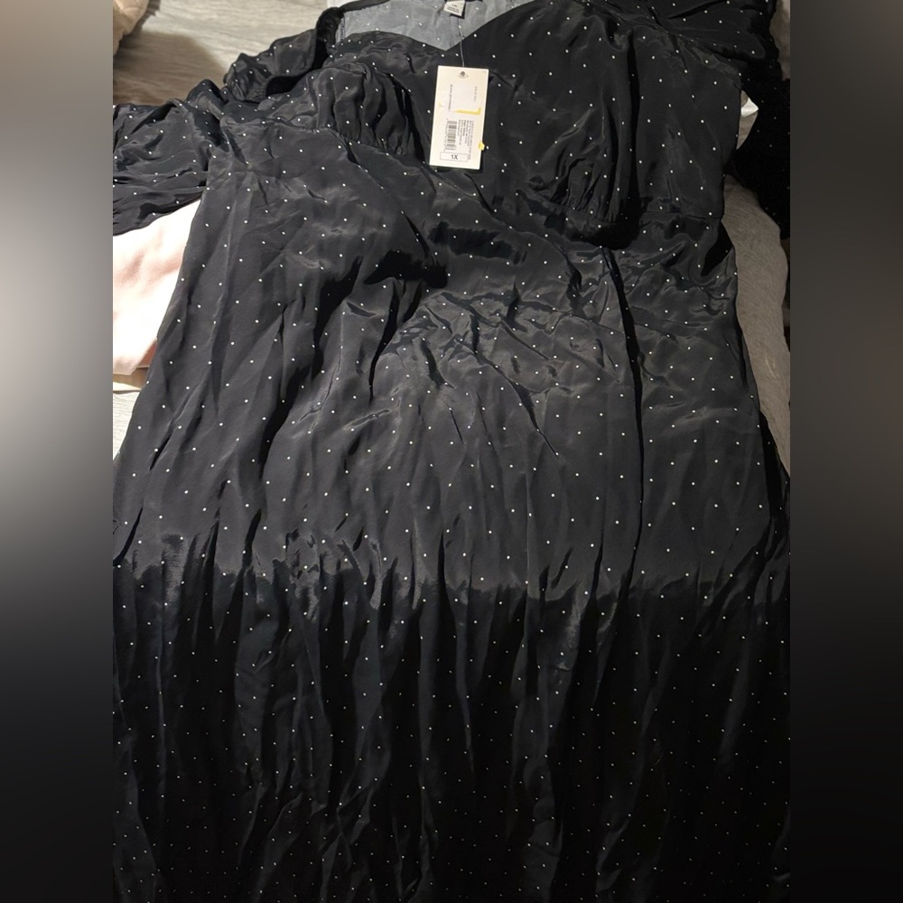 Target Black Maxi Dress with White Dots